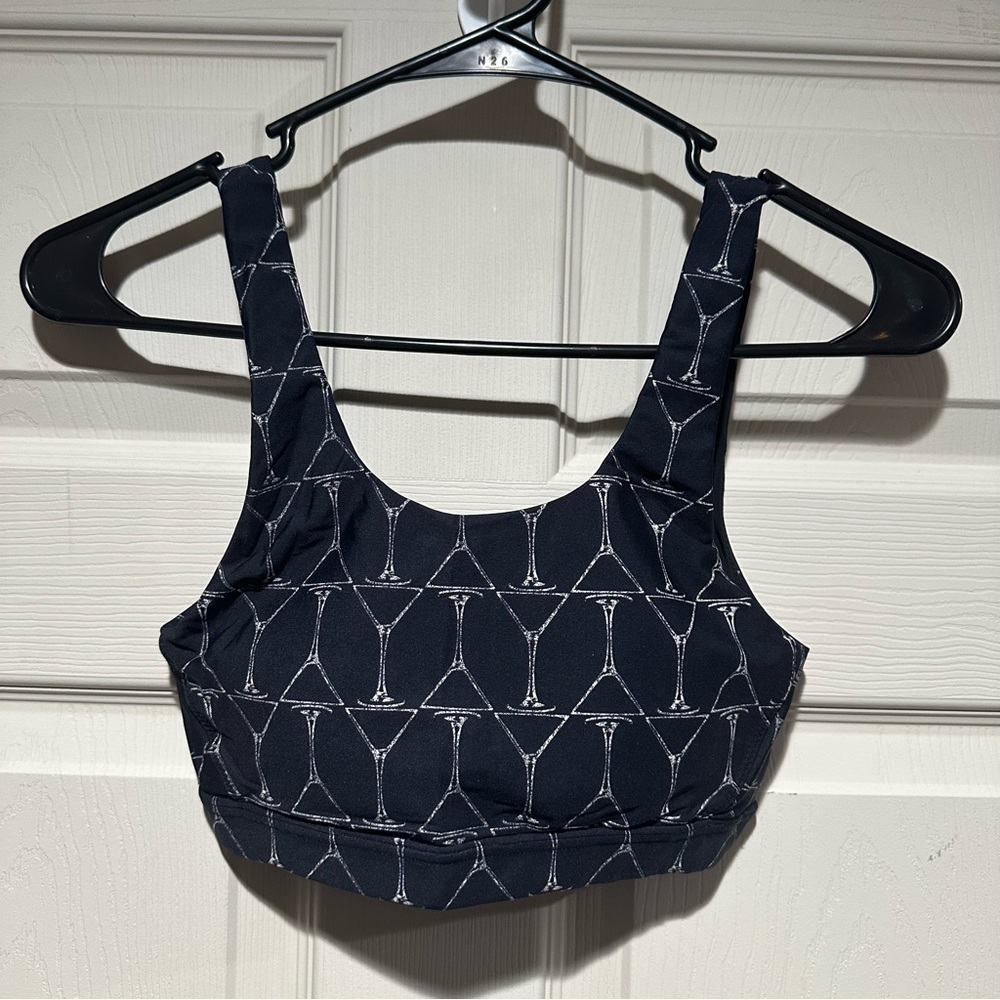 THE UPSIDE MAGGIE MARTINI GLASSES SPORTS BRA SIZE XS EUC! #70